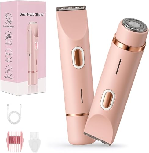 Rasoir Klyne Femme, Klyne Tondeuse Femme —— Tondeuse Intime & Sourcils, Recharge USB, Étanche IPX7, Pour Bikini, Aisselles, Jambes et Nez