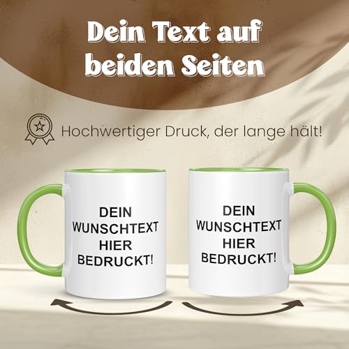 LIEBTASTISCH Personalisierte Tasse Mit Namen - Spülmaschinen- & Mikrowellengeeignet - In Deutschland Bedruckt - 330 ml - Beidseitig… – Ansicht 2