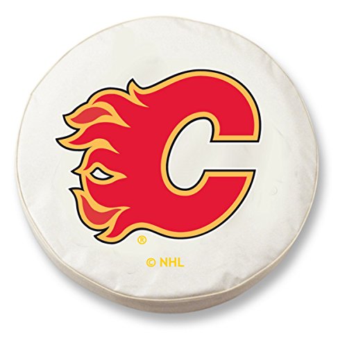 Holland Bar Stool TCFCalFlaWT-29 x 8 Calgary Flames Tire Cover-White