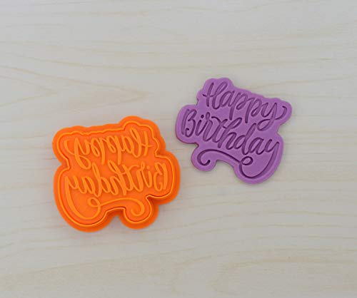 Happy Birthday Cookie Cutter And Stamp Set 101 (2.2" X 1.9") #TOP5