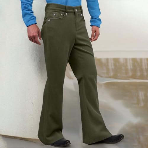 Men's Corduroy Casual Vintage 60s 70s Bell Bottom Pants Stretch Fit Classic Comfort Flared Flares Retro Disco Pant2