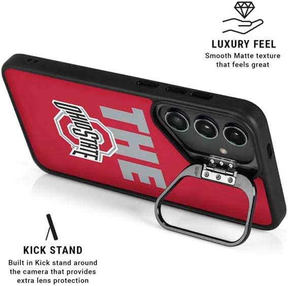 Skinit Kickstand Phone Case Compatible with Galaxy S25 - Officially Licensed Ohio State University The Ohio State Buckeyes Design