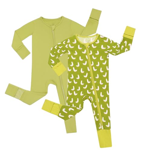 Image of JunNeng Viscose from Bamboo Baby Boy Sleeper with Mitten Cuffs, Footless Soft Zippy Pajamas, Sleep N' Play Romper 0-18 Months