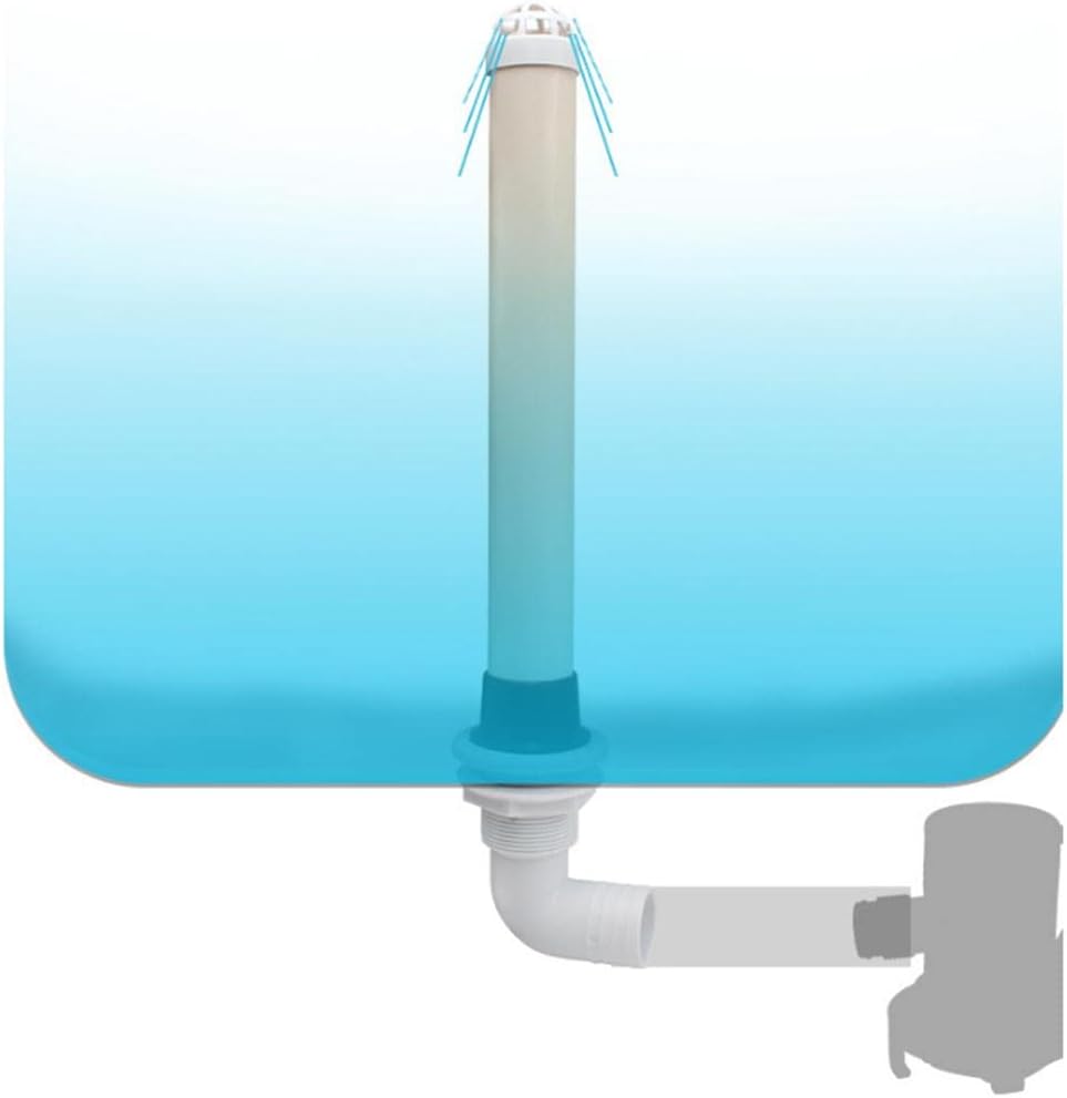 Aqua Lung 17.7 Inch Boat Overflow Pipe with 90 Degree Large Drain Tube for 1 1/2 Inch Threaded Drains