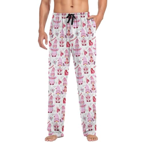 Valentine Gnomes Candy Love Hearts Men's Pajama Bottoms,XXL4
