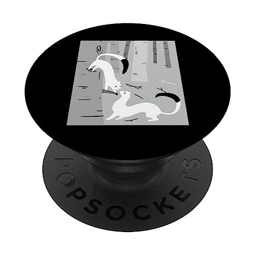 Stoat Ermine Weasel PopSockets Swappable PopGrip, Black