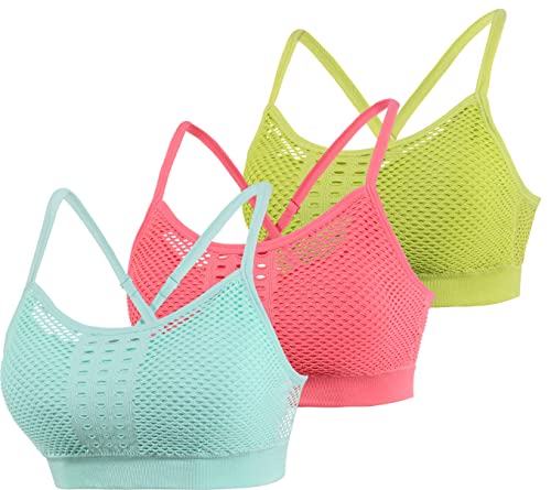 Image of AKAMC Women's Cross Back Sport Bras,Adjustable Straps Padded Criss Cross Cropped Bras for Yoga Workout Fitness