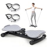 DUMOS Ab Waist Twister Machine Exercise, Twister Board with 300 lbs Capacity, Quiet Home Gym Equipment for Core & Belly Fat Workout, Non-Slip Fitness Tool with Resistance Band for Women & Men
