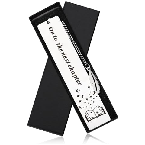 Stainless Steel Bookmark with Feather Pendant Cover