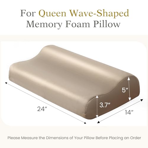 Image of Cooling Pillowcase for Contour Pillow- Rayon Derived from Bamboo Contour Cervical Neck Pillow Case Cover- Breathable Silky Soft Pillowcase for Hot Sleepers,24 x14 x5 /3.7 Inches 1 Piece Taupe