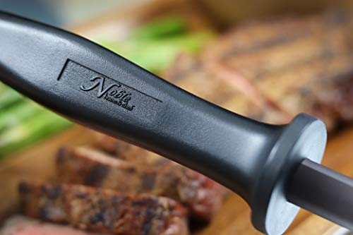 Professional 11.5 Inch Ceramic Honing Rod Has 2 Grit Options, A Firm-Grip Handle, Hanging Ring, And Japanese Ceramic. Noble Home & Chef Sharpening Rods Are Perfect For Chefs! (Black, 2000/3000 Grit) #TOP4