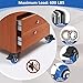 2 Inch Caster Wheels 600lbs Heavy Duty, Casters Set of 4 with Brake,Locking Industrial Swivel Top Plate Casters Wheels No Noise Wheels for Cart Furniture and Workbench Cart