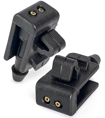 Click&Fit Windscreen Washer Nozzles Compatible with Renault Megane 2008-2019, Scenic 2003-pres, Laguna 2007-2015, Fluence – Screen wash Wiper Water Spray Jets Replaces 8200082347, Left and Right