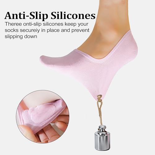 Image of No Show Socks Womens,Cotton Low Cut Ankle Socks,Non Slip Invisible Socks for Flats Sneakers Daily Wear 10 Pairs