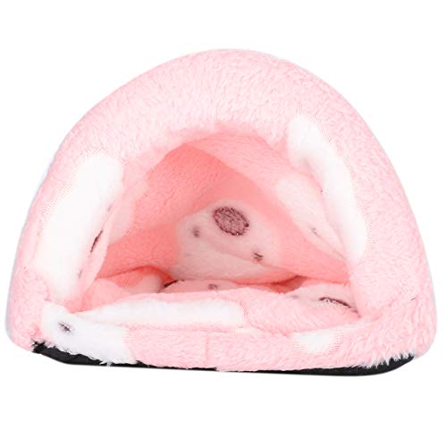 Camas de invierno hámster casa cálida rosa para mascotas pequeñas 2