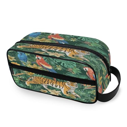 Burbuja Safari Wild African Animals Travel Toiletry Bag for Women Men, Portable Makeup Bag Organizer for Toiletries Accessories with Handle