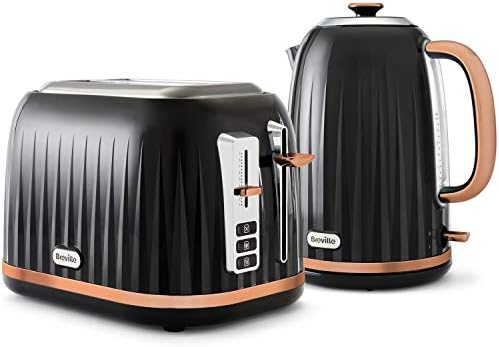 Breville Impressions Electric Kettle | 1.7 Litre | 3 KW Fast Boil | Black and Rose Gold [VKT163]