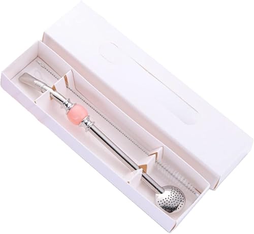 Yerba Mate Bombilla - Paja de acero inoxidable, hoja suelta, de acero inoxidable, filtro de pajita, cucharas para beber cucharas de filtro para