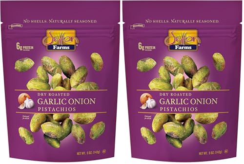 Image of Setton Farms Naturally Seasoned Pistachio Kernels, Garlic Onion, No Shell Pistachios, Certified Non-GMO, Gluten Free, Vegan and Kosher, 5 oz Resealable Pouch (Pack of 2)