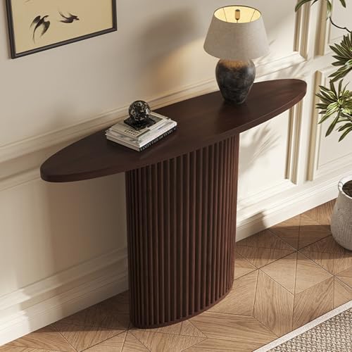 Madera Interior recibidor entrada consola mesa, sala de estar decorativo recibidor mesa, pasillo estilo medieval consolas, rústico estilo vestíbulo consola mueble.(Dark brown,100*28*80cm)