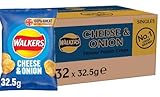Giant Cheese & Onion Crisps Multipack 32 x 32.5 g Snack Packs, Bulk Box of Individually Wrapped Potato Crisps for Lunchboxes, Parties & Sharing, Includes Birthday Card By Kavya Global