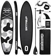 Santasup Inflatable Stand Up Paddle Board, Blow Up Paddle Board for Adults, 10ft Wide Stance Boar...