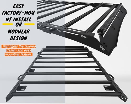 Roof Rack for 2024 Tacoma 4th Gen Double Cab 4 Doors - High-Strength Aluminum, No-Drill Easy Installation