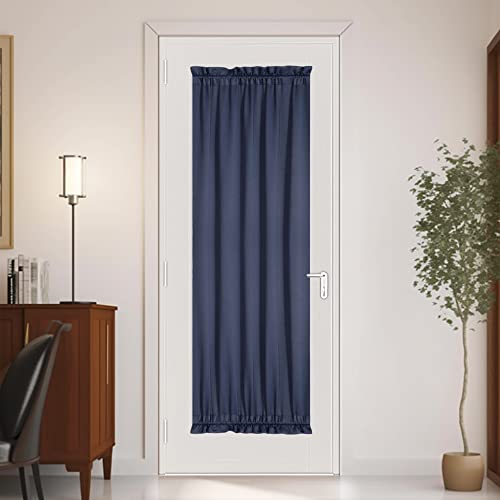 Panovous Sidelight Curtains For Front Door Rod Pocket Glass Kitchen Door Curtains Thermal For Door Window Side Panel Blackout Curtains 72 Inch One Panel 25X72 Inch Navy #TOP1