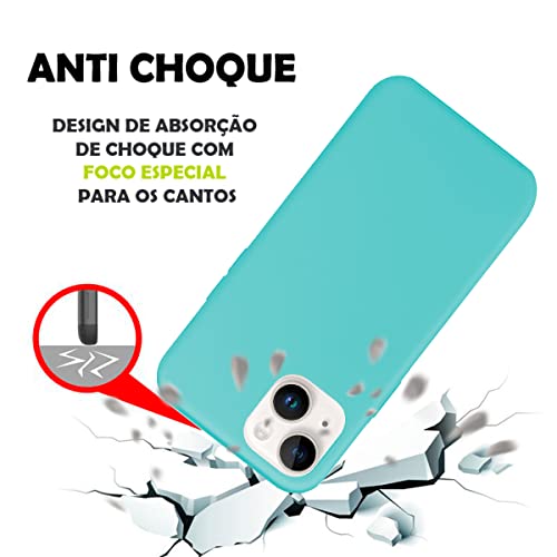 Capinha Colorida Compatível Com iPhone 14 Vermelha ,Preta, Laranja, Amarela, Azul, Rosa, Pink, Branc