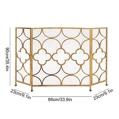 Pantalla protectora para chimenea resistente con 4 pies redondos anti chispas 4