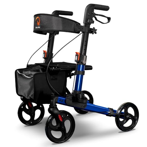 ナイス ウェイ(Nice Way)【オールインワン】 シルバーカー スマート 手押し車 介護用品 軽量 座れる ショッピングカー おしゃれ 高齢者 歩行 カート コンパクト 折りたたむ【多機能】【取り外せるバッグ付き】【折りたたみ】【ブレーキロック機能付き