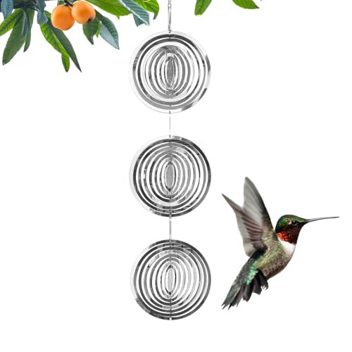 Ahuyentador de Pájaros con Móviles Giratorios de Viento | Móvil Giratorio 3D | Reflectores de Espejo 3D para Pájaros,para Exterior Jardín Balcón Ventana
