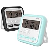 Geepen 2 Piezas Temporizador de Cocina Digital Multifunción MagnéTico Magnético, Soporte Plegable para Cocina Fitness Hornear Estudiar FáCil