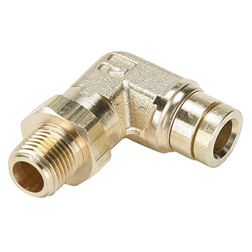 Parker Hannifin 169PMT-10-8-pk20 Male Elbow, 90 Degree, Prestomatic Fitting, 5/8" Push-to-Connect Tube x 1/2" Male NPTF, Brass (Pack of 20)