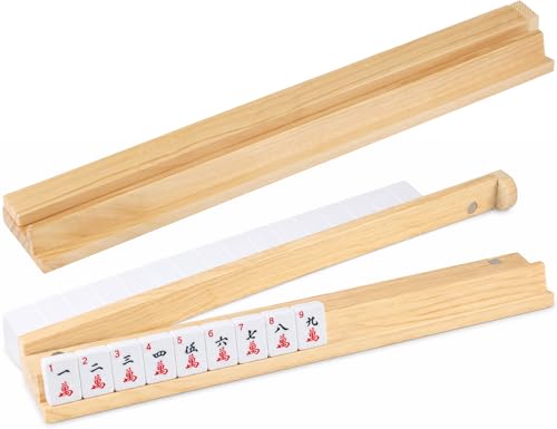 Mutex Set de 4 Racks de Madera Natural para Mahjong miniatura 1