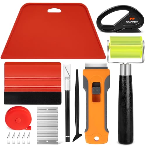 Image of WRAPXPERT Wallpaper Tools, Smoothing Tool Kit for Peel and Stick Wallpaper /Contact Paper /Vinyl Backsplash Applying, with Squeegee Smoother, Seam Roller, Razor Scraper, Knife and Blades