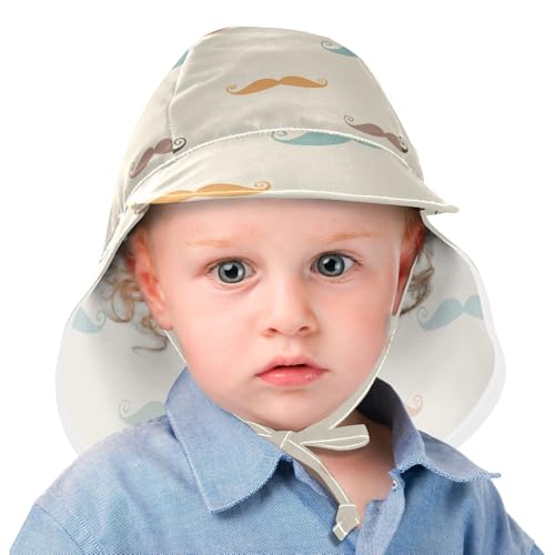 Unisex Baby Beach Hats Boy Beach Unique Girl UPF 50+ Protection Large Brim Beach Essentials Cartoon Mustaches2