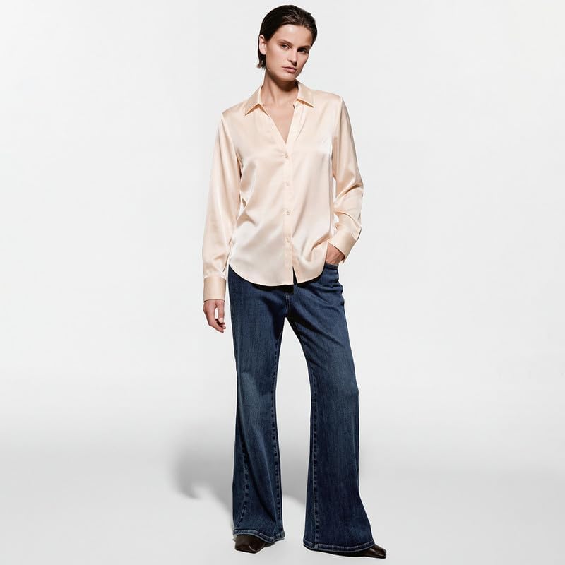 URBAN REVIVO Women's Long Sleeve Solid Shirt Perfect for Work and Dates - Image 4