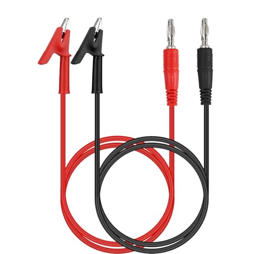 Image of 2pcs 4mm Banana Plug to Alligator Clip Test Lead Wire Cable Set 14AWG Alligator Clip Test Probe Lead Wire Cable 1M