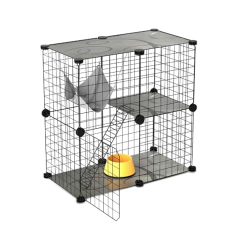 Grand parc à chat d'intérieur cage en métal robuste à plateaux amovibles