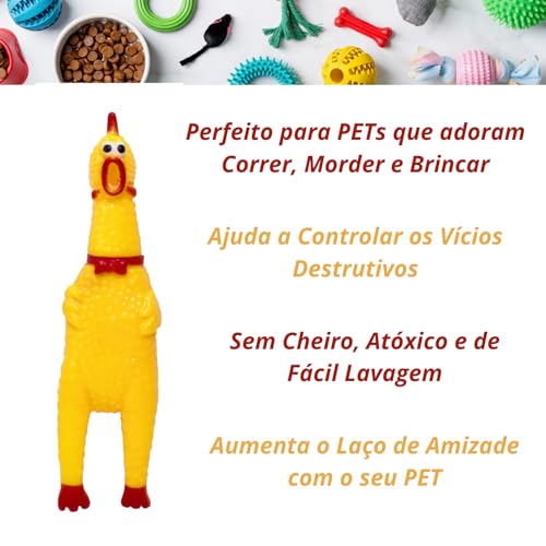 Elo Imports Kit 5 Mordedores Sonoro de Borracha com Apito para Filhotes Medindo entre 6 a 16 cm