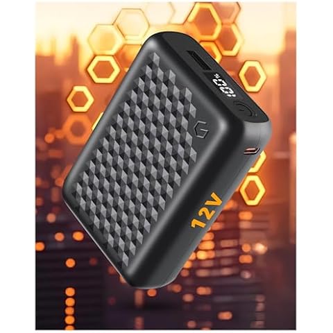 Wulcea 12v 18400mAh Power Bank High Capacity Type-C Input，USB Type-C DC Output Fast Charge for Graphene Heated Jacket Heated Vest Long Lasting Portable Charger Digital Display for Genovega VERGOO Cover