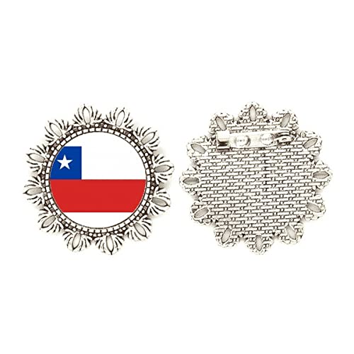 Broche de plata de Chile para lucir la bandera nacional en galas y cenas
