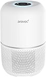 AROVEC Air Purifier Smart True HEPA Filter, CADR 160 m³/h, Air Cleaner for Allergies, Pets, Pollen, Dust, Odour Eliminators for Bedroom, Air Quality Sensor, 2-Yr Warranty, White