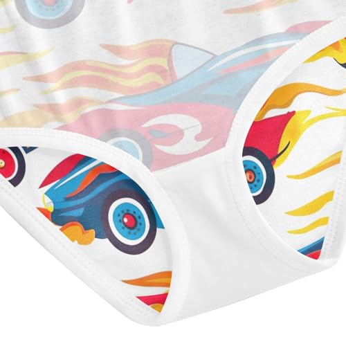 Girls' Underwear, Racing Toddler Girl Briefs, Girls' Cotton Brief Underwear, 2T–8 Years4