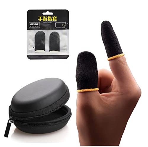 PRO Combo of Mobile Gaming Sleeves (2 Pieces) with Super Conductive Carbon Fiber Fabric with Multipurpose Round Shape Pouch (Multicolour)-image-13