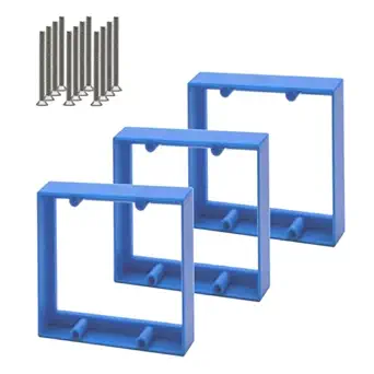 0.5Inch Double Gang Receptacle Outlet Box Extenders,Include 12Screws(6-32 x 1.25),Electrical Outlet Extender for Electrical Outlet Box and Electrical Outlet Switches, Blue (Pack of 3)