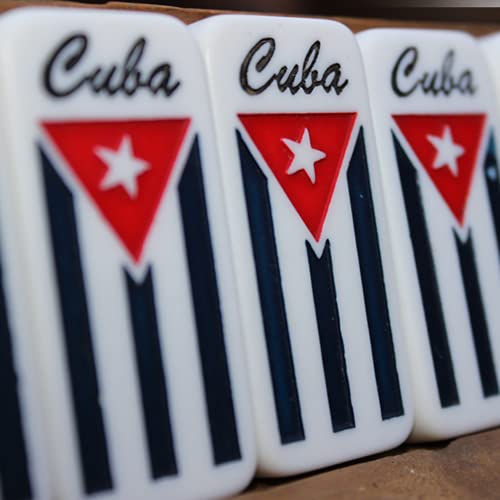 Bene Casa - Cuban Flag Design Double Nines Dominoes Set (55 Dominoes) - Ideal For 2-10 Players - Includes Wooden Storage Box #TOP5