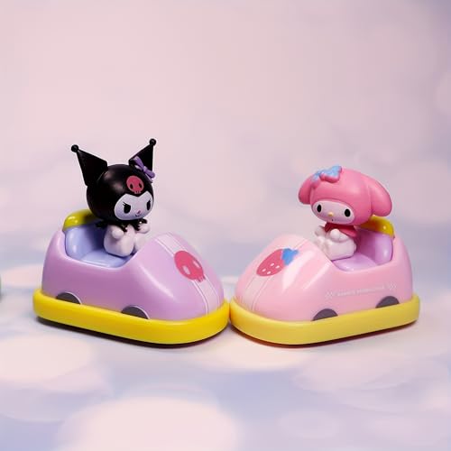Image of Gifts- Hello Kitty Kuromi Pull Back Car Toy - Cute Sanrio Character Bumper Car with Action Figure - Fun Collectible Gift for Kids & Fans, Size 8 cm, 8 pcs (Kuromi Car)