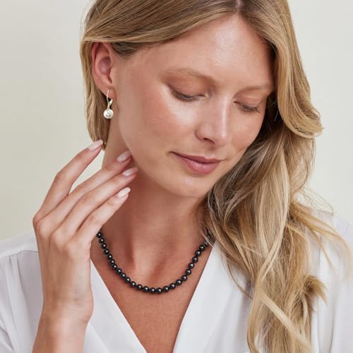 THE PEARL SOURCE 7.5-8.0mm White Japanese Akoya Real Pearl Earrings for Women - 14k Gold Leverback Earrings | Hypoallergenic Earrings with Genuine Cultured Pearls Pearl Gifts for Christmas, Holidays and Anniversary3